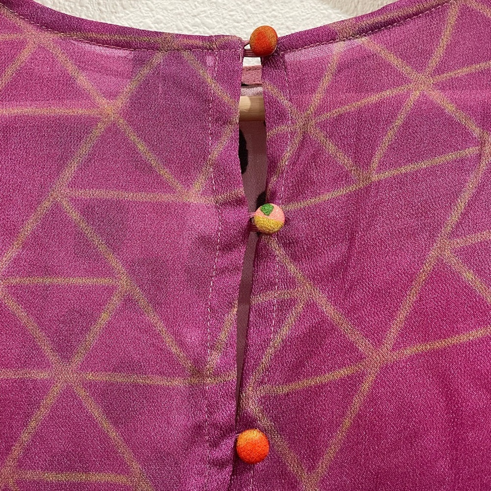 BOGO Anthropologie Pink Patchwork Polka Dot Peasant Blouse - Picture 10 of 12